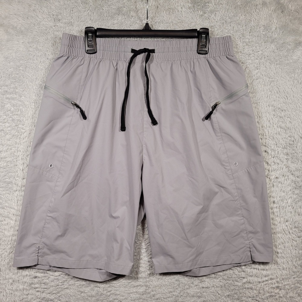 Gradual Athletic Shorts Mens XL Grey Zipper Pockets Drawstring Lightweight 33x9